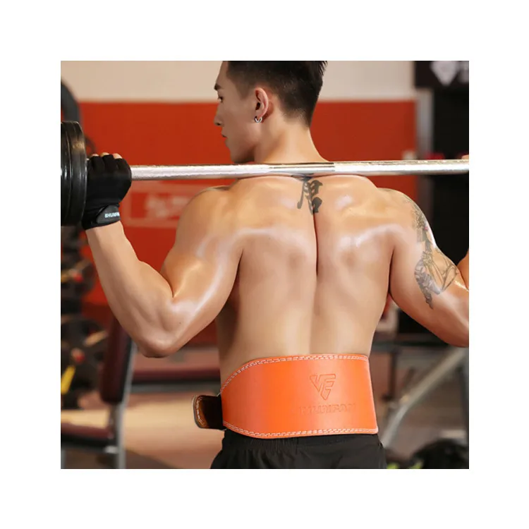 

Factory Genuine Leather weightlifting belt Durable and Adjustable back support gym Weight Lifting Belts, Orange