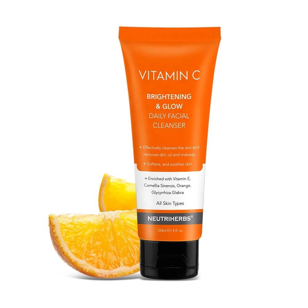 

Private Label Hydrating Brightening Vitamin C Face Whitening Facial Cleanser