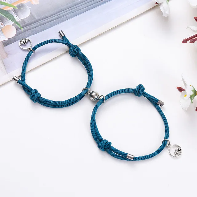 

2pcs Set Couple Bracelet for Women Infinite Love Paired Bracelet Coupling Magnetic Clasp Chain Bracelet Men Fashion Jewelry