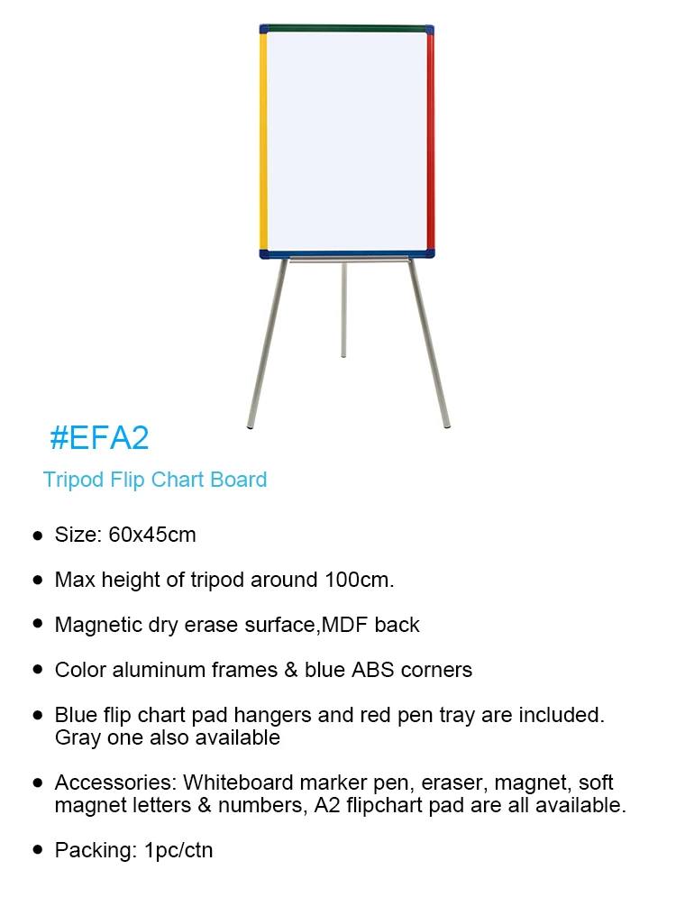 tripod flip chart stand magnetic dry erase white