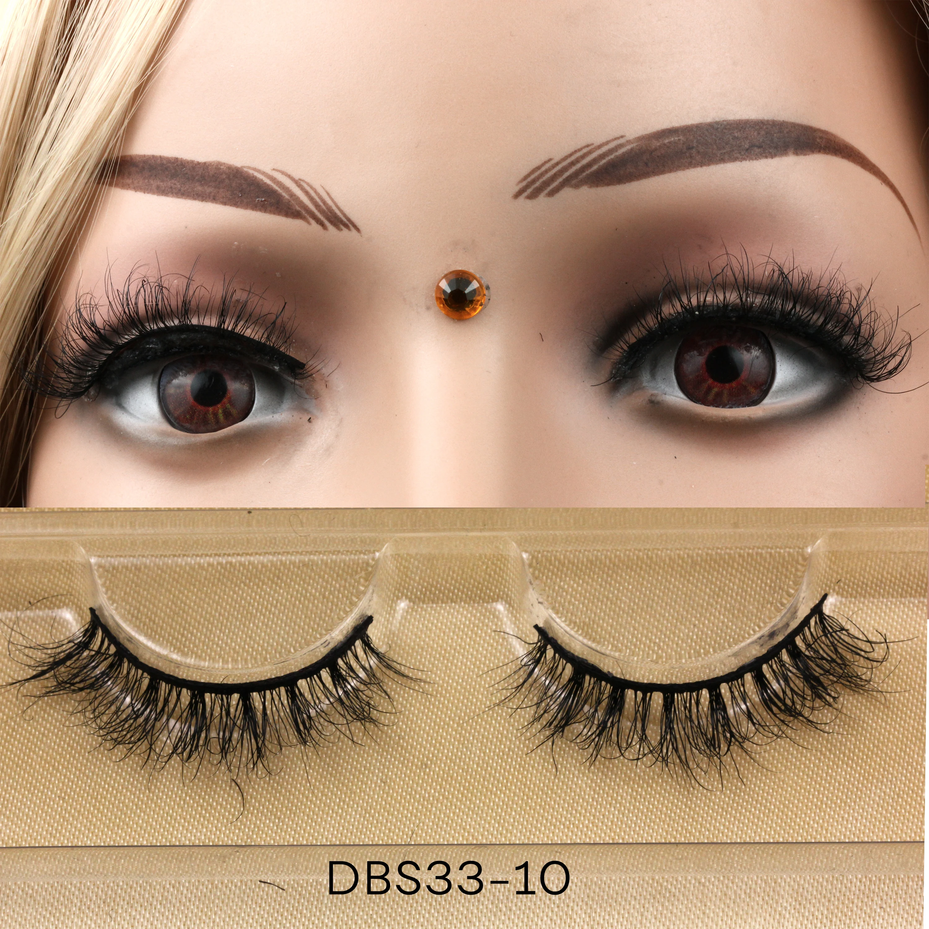 

DBS33 wholesale natural fluffy private label mink eyelashes 10-15 mm short 3d mink eyelashes with magnetic box, Natural black