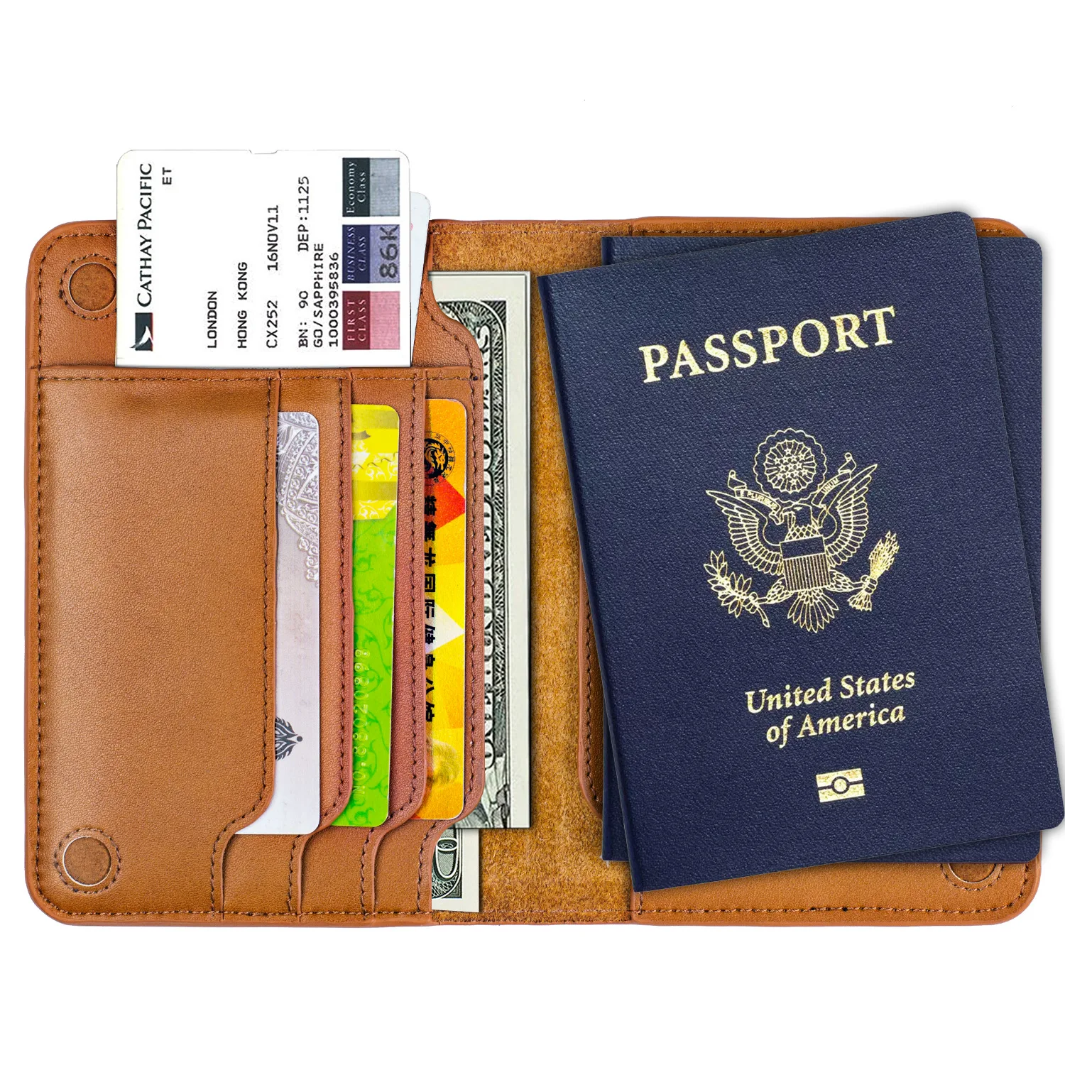 

High Quality Genuine Cowhide Leather 2 Fold Magnetic Buckle Wallet For Men Passport Ticket Credit Card Holder Short Wallet