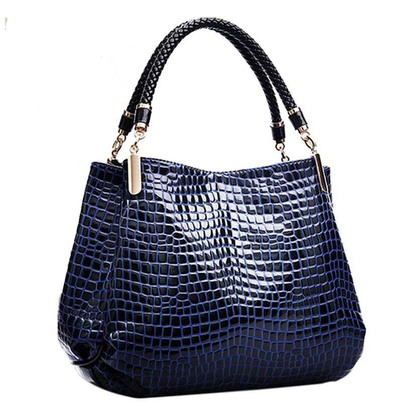 

Sac a Main Fashion Shoulder Bags Purse Staud Rey Crocodile Effect Genuine Leather Ladies Handbag Pattern Patent Leather Handbag