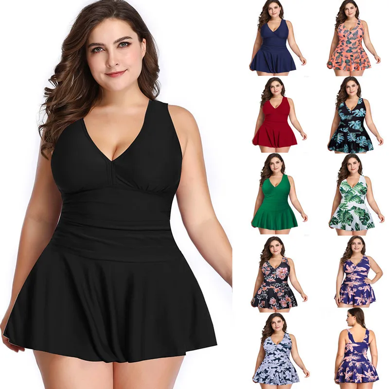 

Floral printed women swimsuit plus size 5XLswimwear for large girl swimwear beachwear women bathing suit various colors, Picture showed