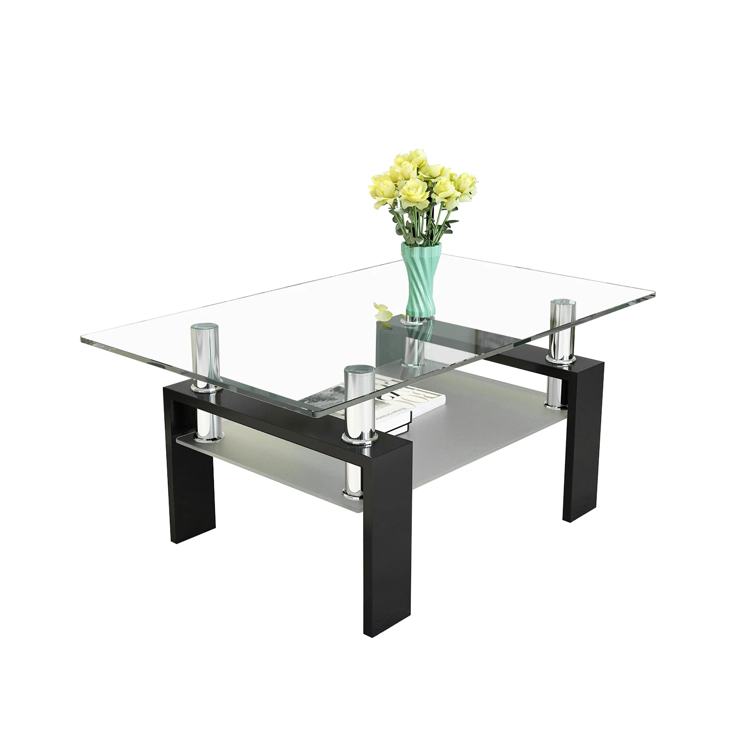 

Modern Chinese Tempered Glass Tea Coffee Table for Living Room