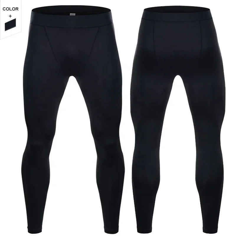 Black Sports Pants Men's Elastic Quick Drying Tight Pants Basketball Sweating Training Running and Fitness Pants