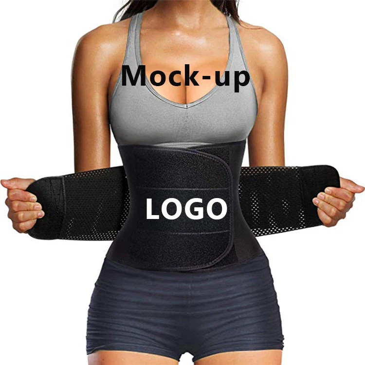 

Custom logo Slimming Workout Sweat Sport Girdle Neoprene Sauna waist trainer Trimmer Back Support Belt, Shown