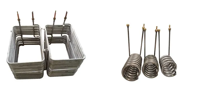 定制的浸入式不锈钢盘管冷凝器水箱冷却