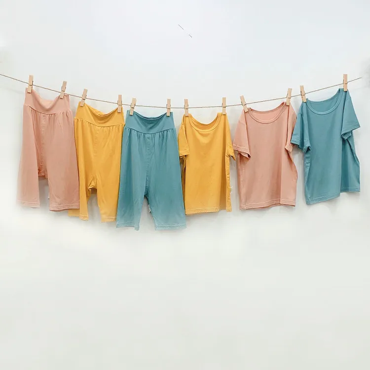

Baby summer pajamas modal thin home service infant baby pajamas short-sleeved suit air-conditioning clothing Baby Clothing Sets