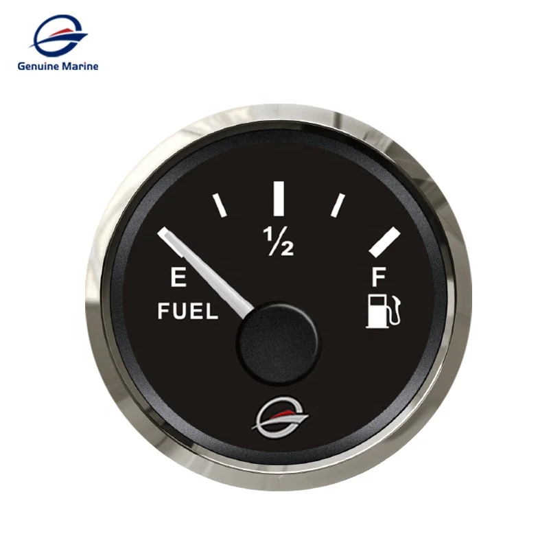

Marine Boat Caravan Car 52mm DC Tank Level Gauge Fuel Meter, Black & white