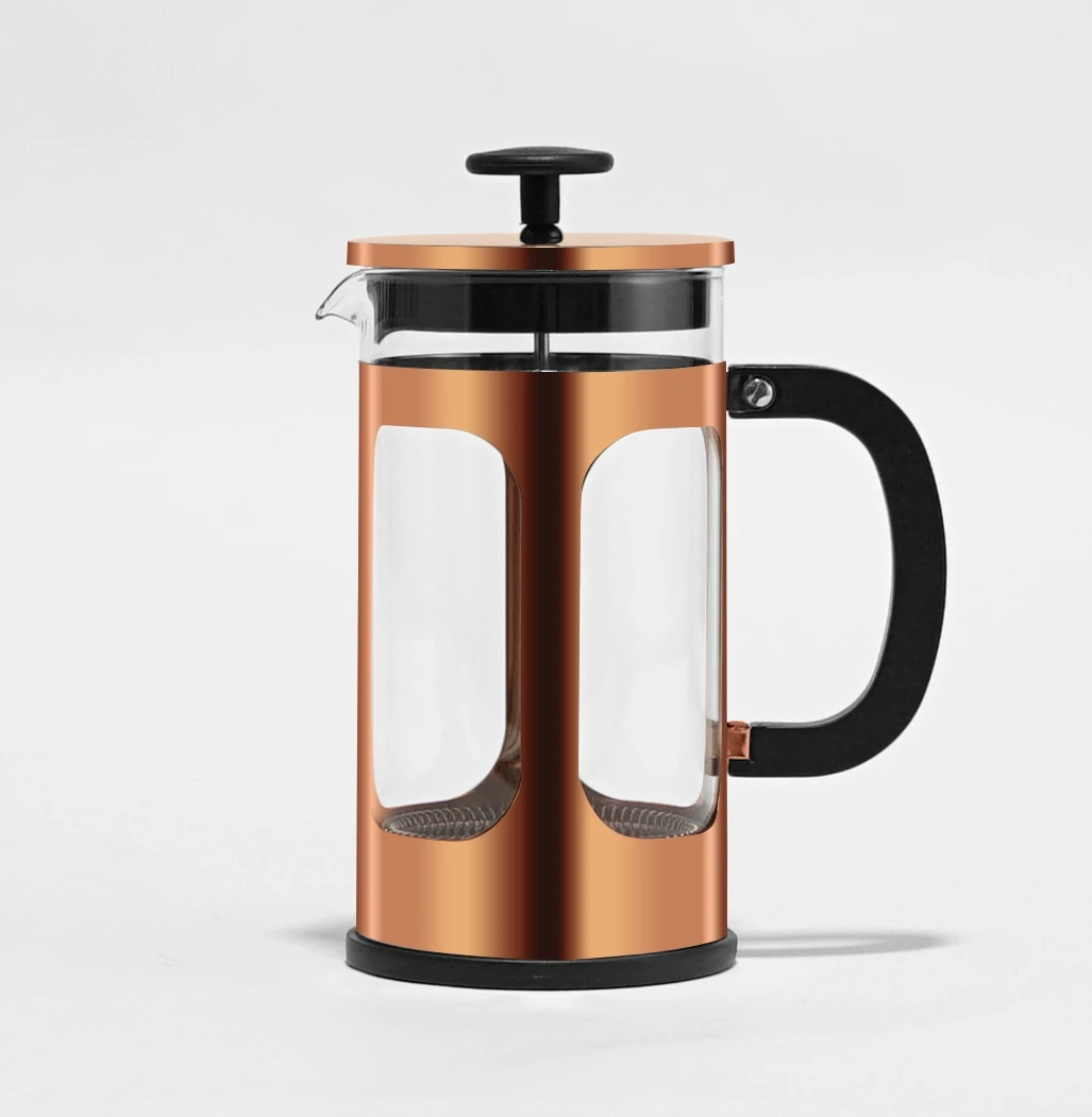 

Commercial New PP Espresso Hand Rose Gold Brew Coffee french press coffee maker