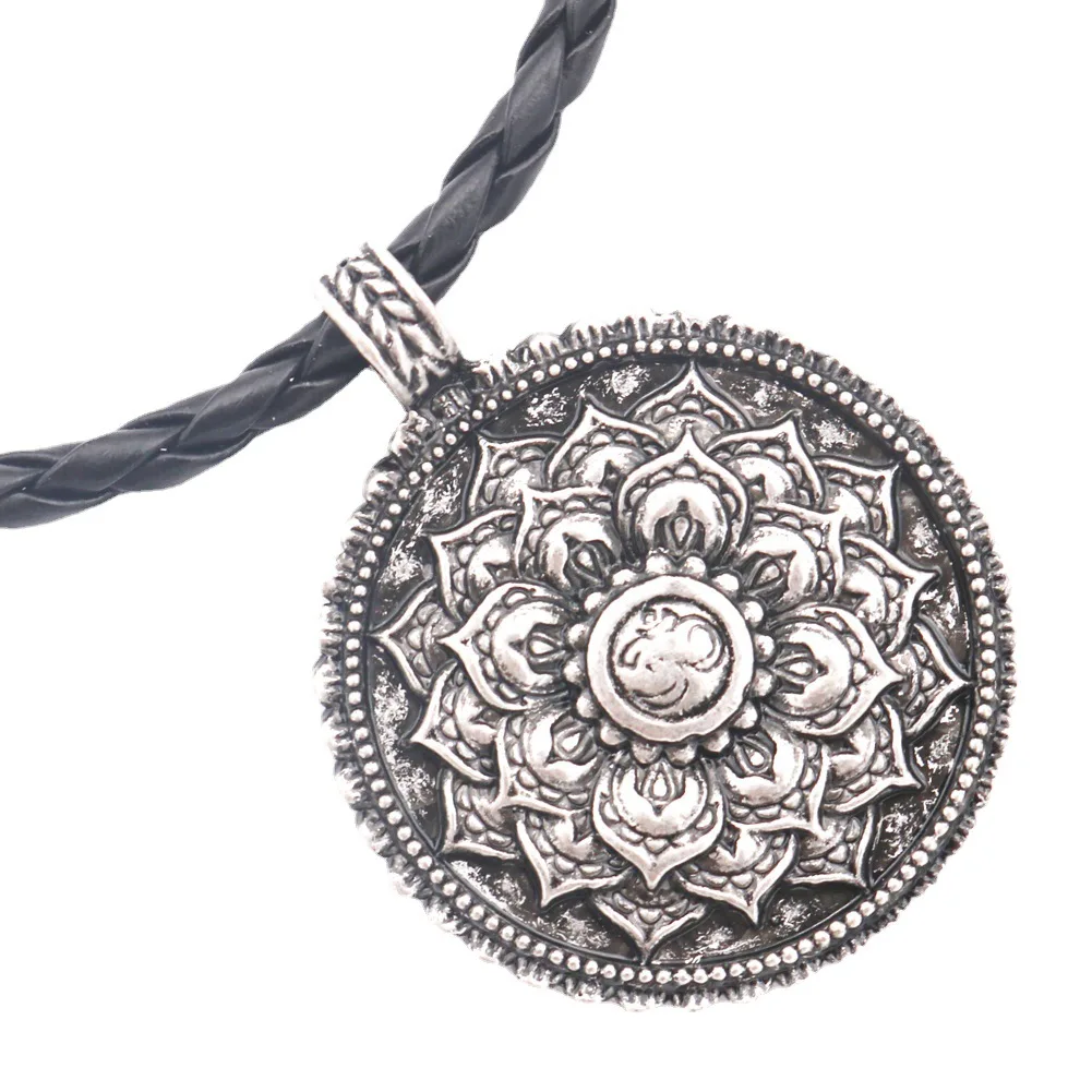 

India Mythology Tinbetan Accessories Mandala Pendant Geometric Necklace Amulet For Women, Antique bronze