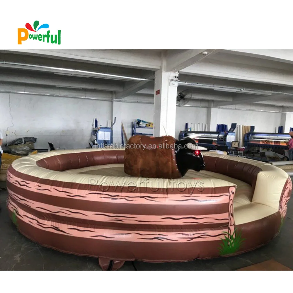 Adult Playing Inflatable Mechanical Bull , PVC Mechanical Rodeo Bull