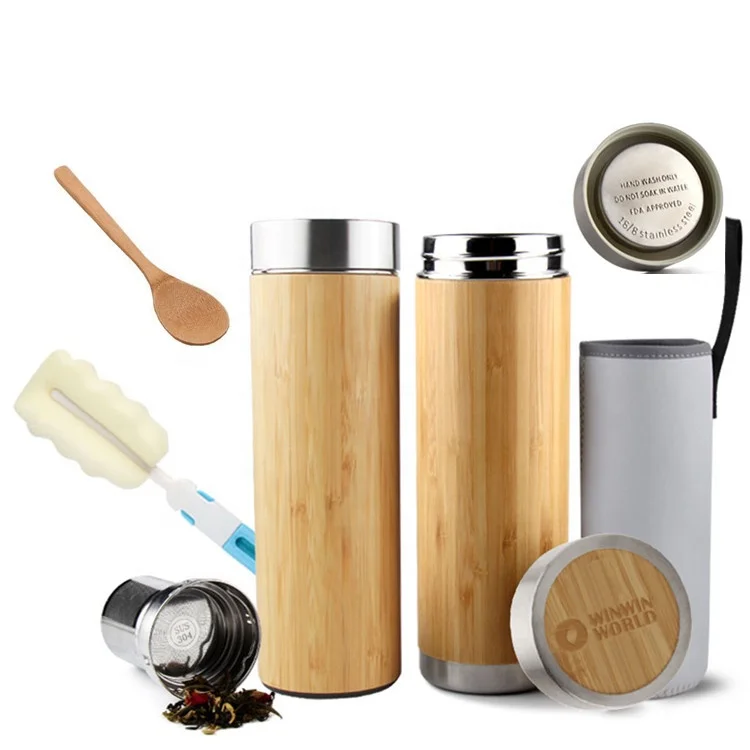 Amazon Hot Selling Outdoor Custom Double Wall Vacuum Tea Infuser Tumbler Travel Mug For Loose Leaf Tea