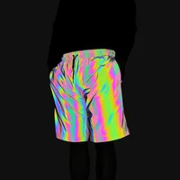 

Outdoors 3M Rainbow Reflective Shorts Pants Men Fluorescent Trousers Casual Night Jogger Mens Workout Shorts