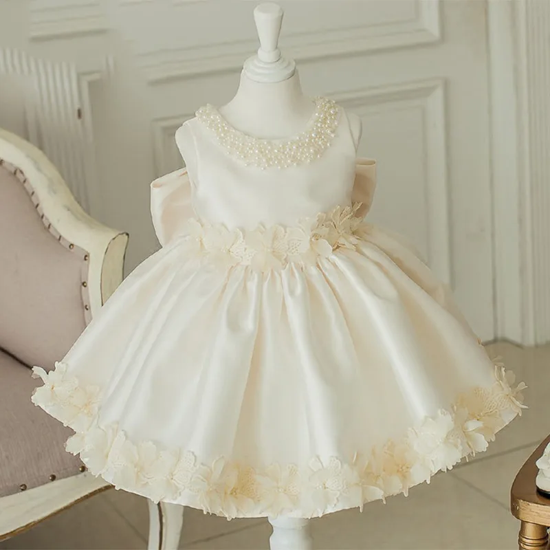 

High quality Satin Baby Girl Party Dress First Communion dress Flower Girl Dress