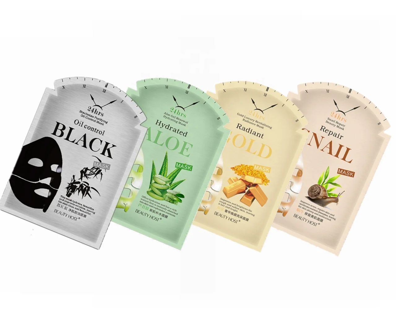 

Hot Selling 360 Pcs Of Private Brand Aloe Vera Moisturizing Snail Nourishing Bamboo Charcoal Cleansing Gold Luxury Facial Mask