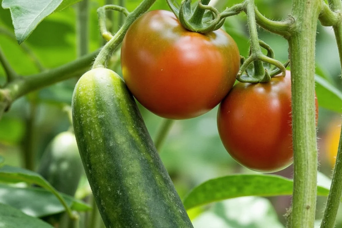 can i plant cucumbers next to tomatoes
