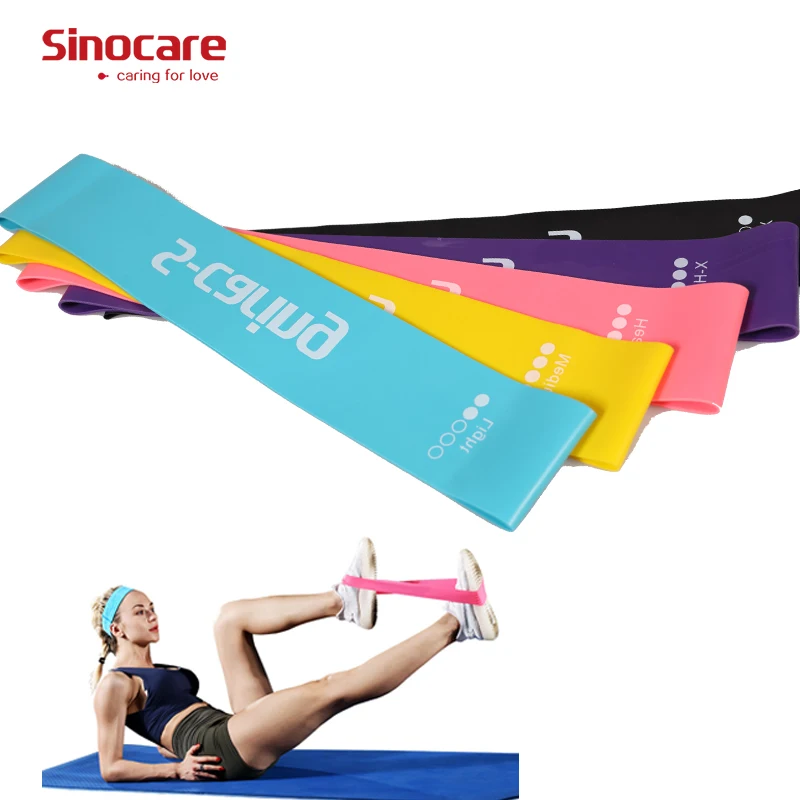 

SINOCARE Custom Printing Yoga Elastic Hip Loop Resistance Bans Bar Gym Banda Elastica De Ejercicio Bandass Elastic Fitness, Customized colors