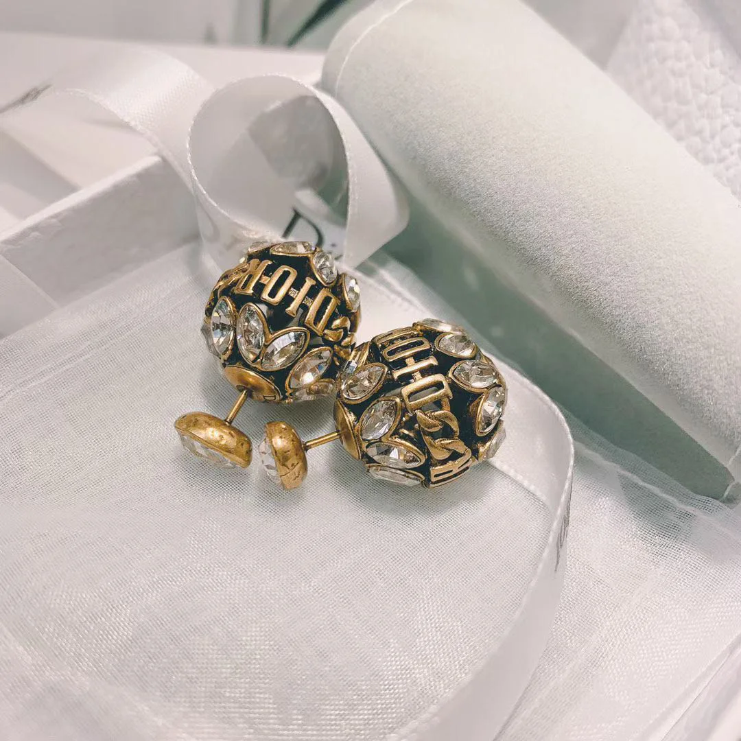 

top quality luxury bling stone vintage Stud Earring for Women