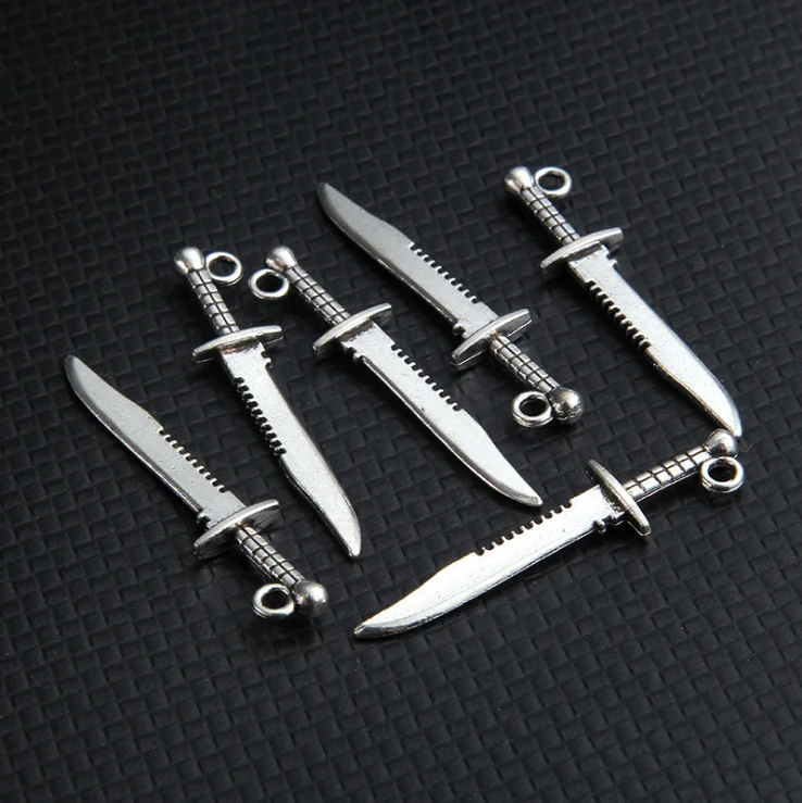 

Handsome bayonet dagger stylet super cute knife sword custom designer pendants personalized, Gold/silver tone/antique bronze