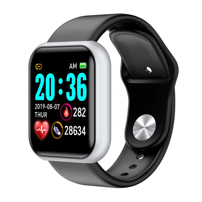 

Y68 D20 IP67 Waterproof Sport Fitness Wristband Wristwatch Reloj Smart Bracelet Watch Smartwatch, Black/white/silver/pink