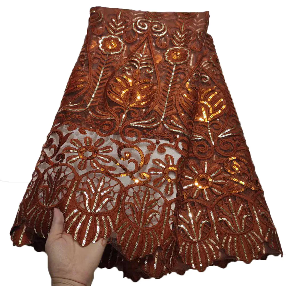 

Beautifical 2021 wholesale lace material african tulle sequin lace fabrics ML43N547, Customized