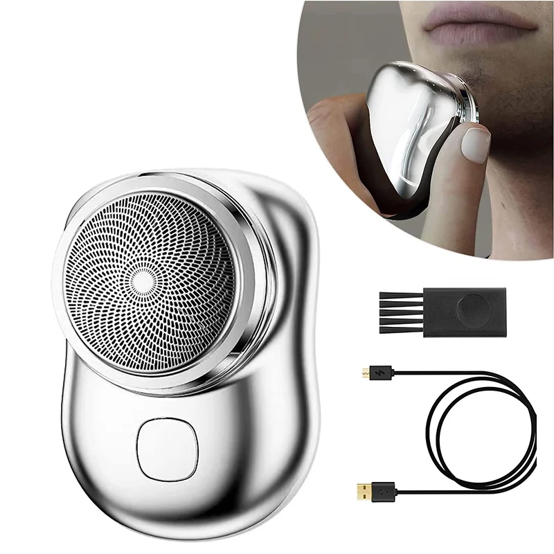 

USB Rechargeable Mini-Shave Portable Shaver Pocket Size One-Button Shave Wet and Dry Mens Razor for HomeCarTravel