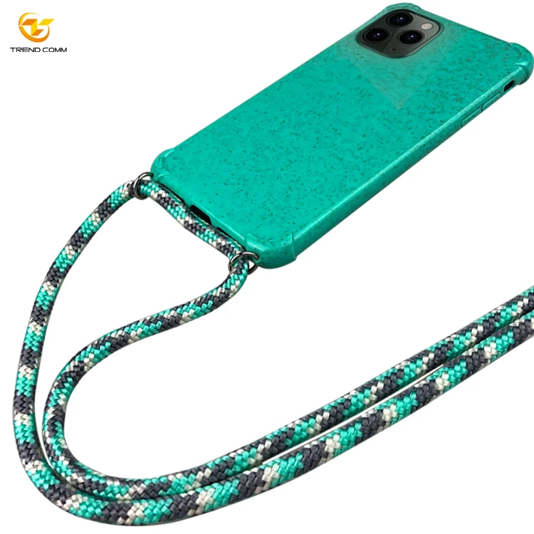 

Wheat Straw Crossbody Case Shockproof For iPhone 11 Pro Max Phone Case, Champagne, dark green, mint green, black, yellow, red