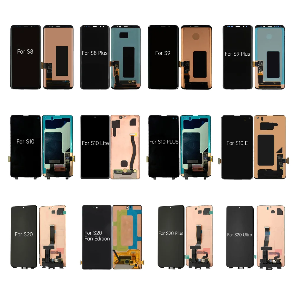 

Factory Super AMOLED mobile phone lcd display for samsung S6 S7 S7 edge S8 S8 Plus S9 S10 S20 Note 8 phone screen
