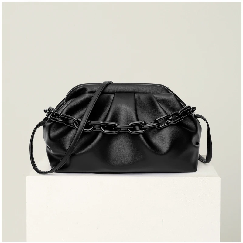 

2020 New Metal Chain Frame Purse Handbags Cloud Bag Hobos Shoulder for Women