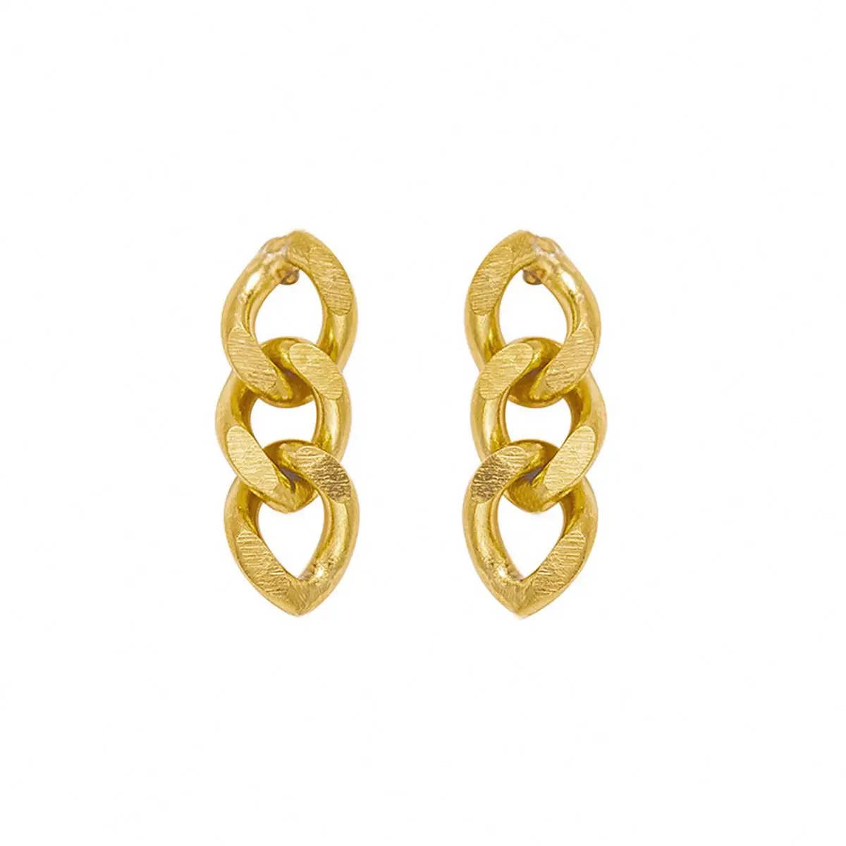 

Stainless steel chain earrings 2021 18k gold fashion trend safety pin drop rhodium plated summer earring jewelry for girls