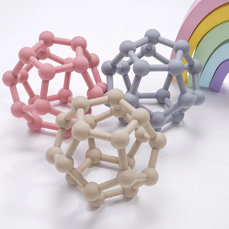 

New Hot Sale Baby Silicone Hand Ball High Quality Silicone Baby Teether Ball Eco-friendly Healthy Baby Teether, Customized