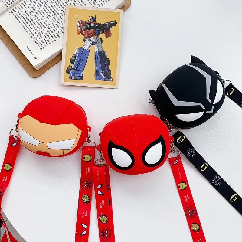 

Cute 3D Cartoon Super Hero Shoulder Bag Soft Silicone Kids Portable Purses Storage Bags