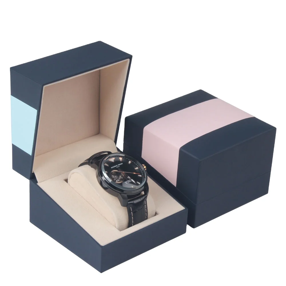 

Custom Logo Wholesale Single New Design Colorful Printing Cardboard Watch Box Watch Gift Packaging Boxes with Pillow