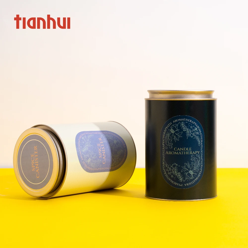 

Tianhui Tea Gift Paper Packaging Box Big Size Loose Tea Leaf Paper Cans with Double Lids Big Cookie Jars