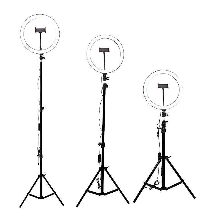 

Ready to ship Tiktok video live broadcasting 10 inch led selfie ring light with tripod stand