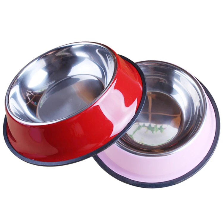 

Pet Stainless Steel Bowl Feeder Dog Cage Dog Basin Pet Stainless Steel Bowl Pet Supplies Round Bowls, Customized color