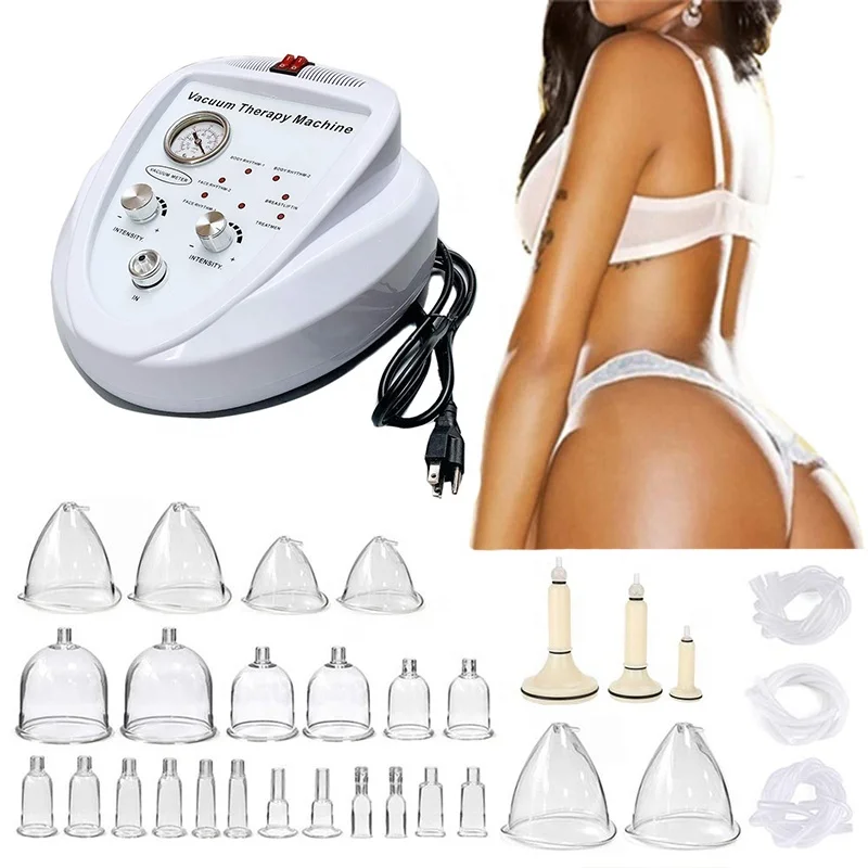

2021 Vacuum Therapy Breast Enlargement Butt Massager Weight loss Vacuum Beauty Machine with Cupping, White
