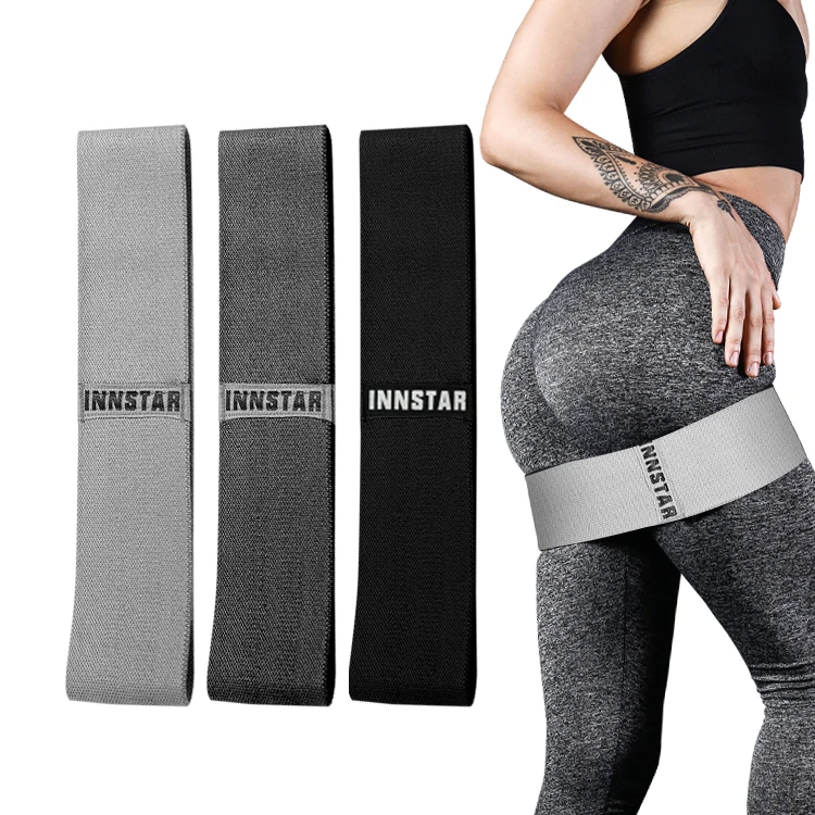 

INNSTAR Customized logo Fashionable Black Legs and Butt Exercise Fitness Resistance Bands loop 3 hip loop Booty bands, Printing