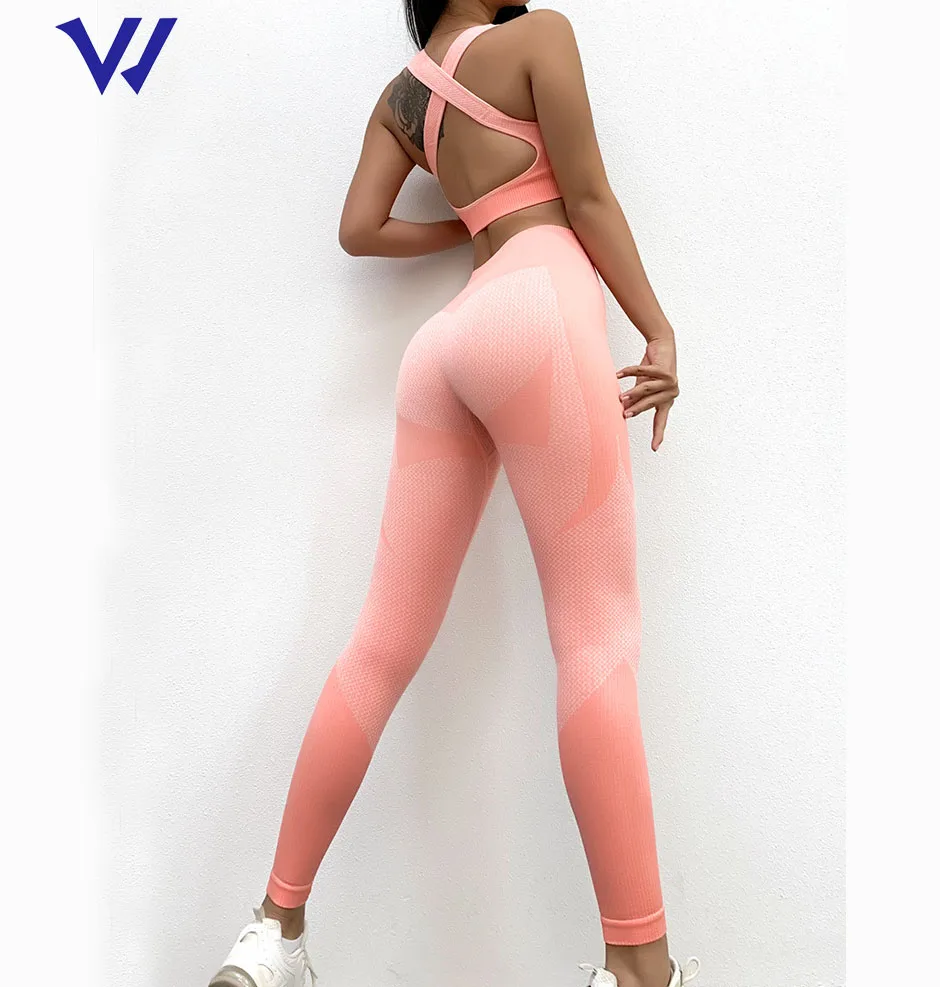 

Quick dry custom yoga Scrunch butt lift leggings fitness sports wear women high waist big butt yoga pants legging pink yoga set