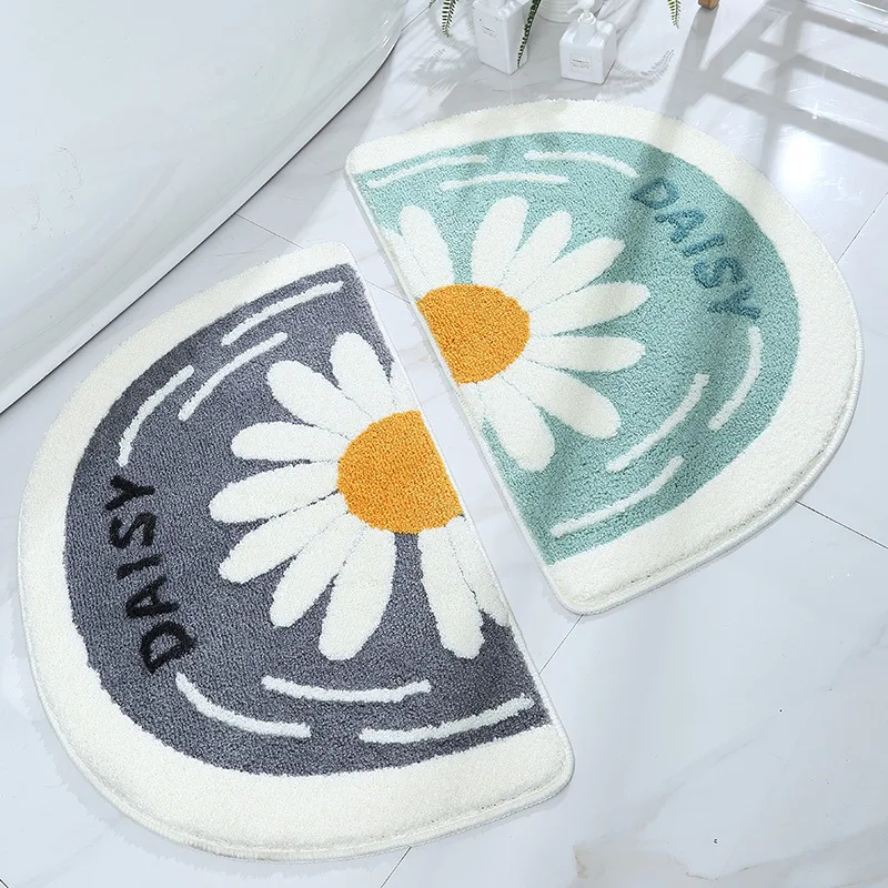 

i@home ins cartoon design chenille tufted daisy absorbent nonslip bath mat, Picture