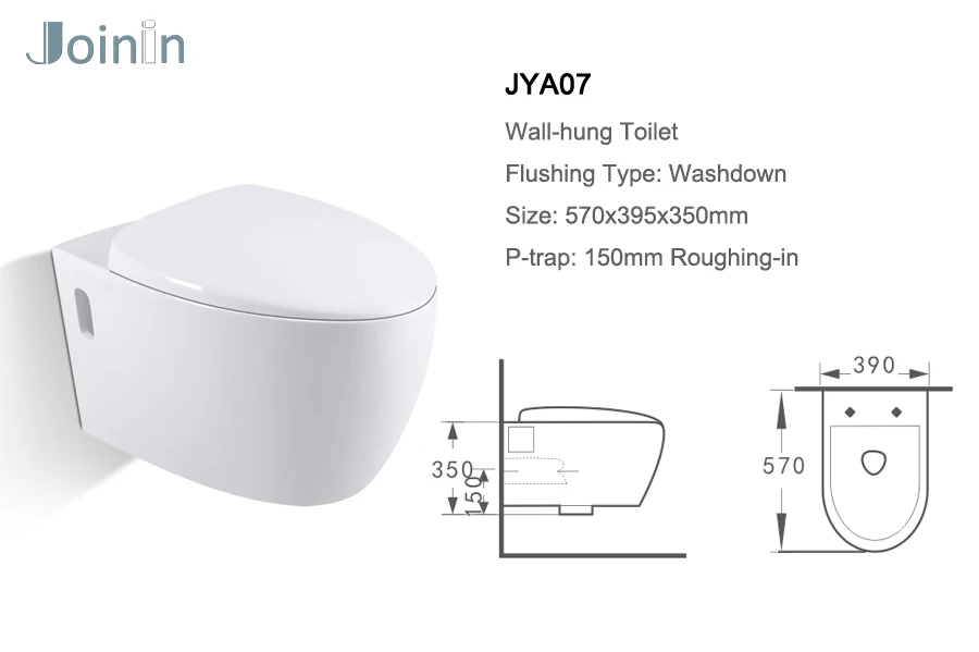 bathroom european wall hung toilet rimless ceramic water closet cheap price JYA07