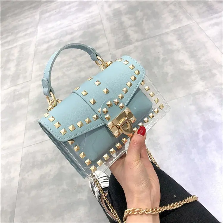 

Cheap Price Fashion Chain Bags Women Handbags Ladies Jelly Bag with Rivets