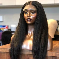 

New wigs kinky straight hair High Quality Lace Frontal Wig With Baby Hair 360 Lace Frontal virgin hair 13x6 lace front wig