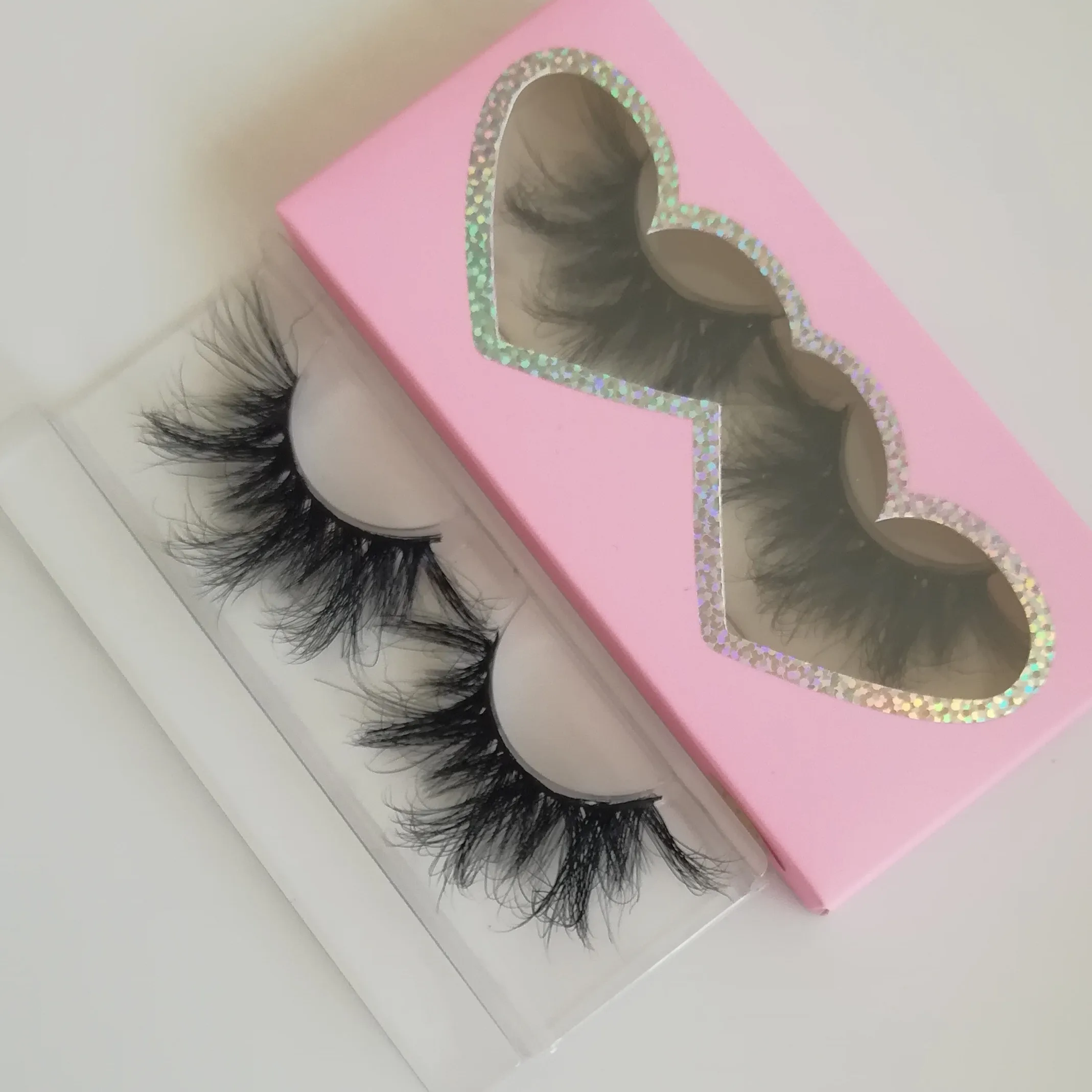 

100% hand made mink eyelash Natural long soft and comfortable full strip 5D 25mm eyelahs, Natural black