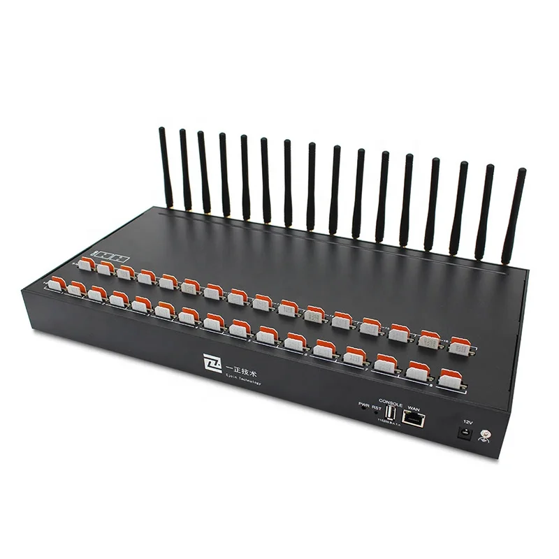 

3g wcdma sms modem 16 port bulk sms sender machine mms sms 64 sim slots multi sim gsm modem pool, Black