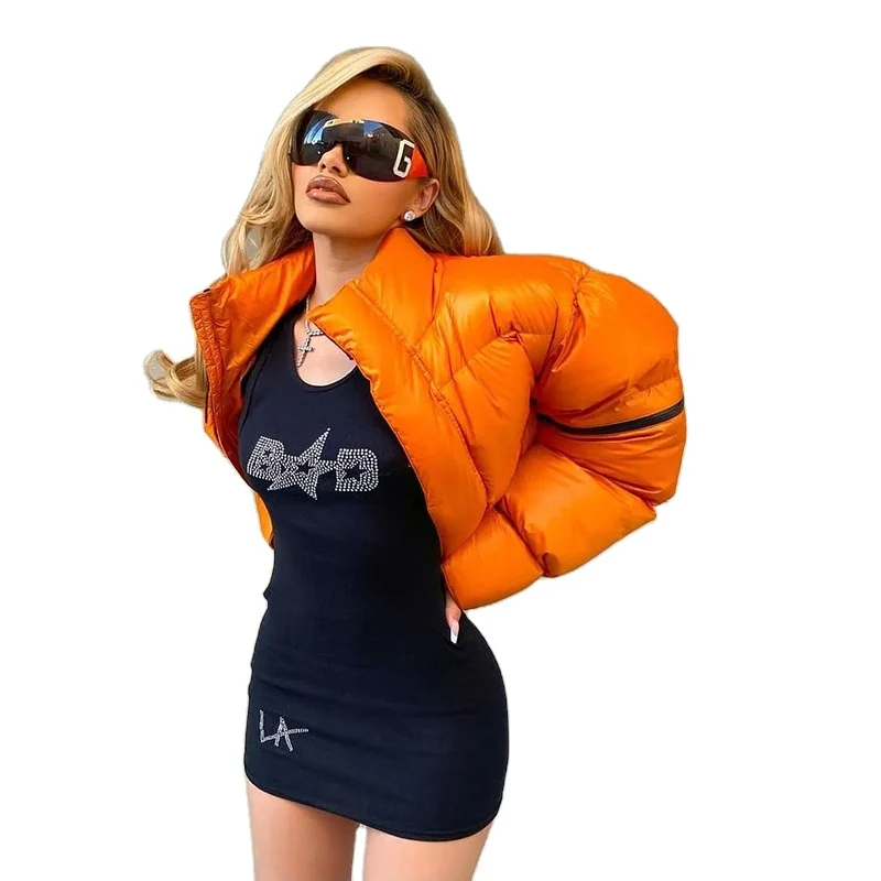 

New Women's coats Sexy Fashion Solid Color Loose Warm Down-filled Coat