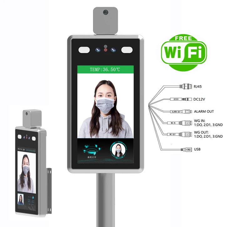 
SDK Wifi Camera CCTV Non Touch AI Dynamic Face Recognition Temperature Detection Time Attendance Door Access Control System  (62501304286)