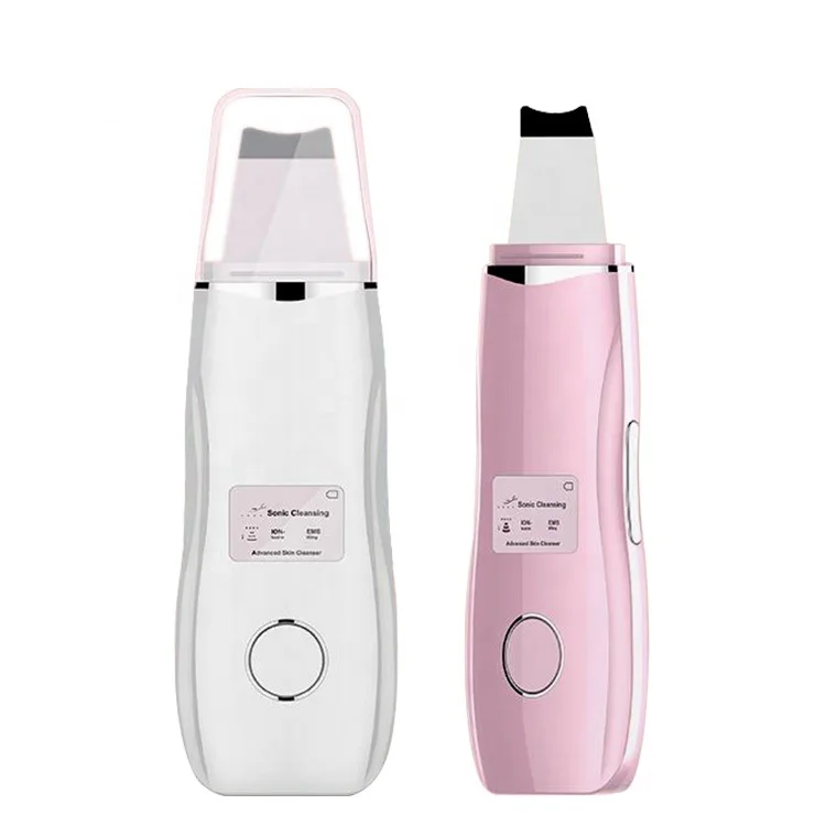 

Wholesale Handheld Electric Facial Ultrasonic Face Pore Cleaner Ems Massage Ion Skin Scrubber, Pink;white